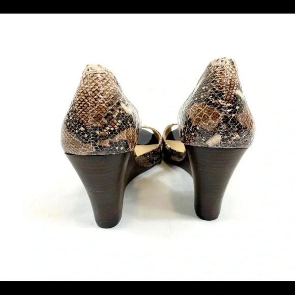 NIB Sole Society Leather Snake Pep Toe Wedges - Picture 6 of 12